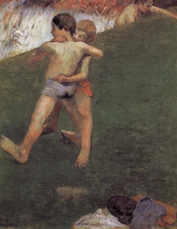 Paul Gauguin Wrestling kids